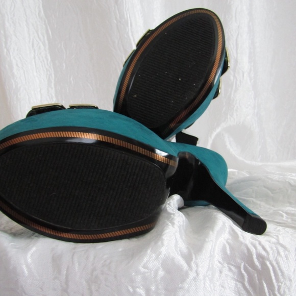 New Peacock Blue Circus by Sam Edleman Jenny Platform heels 7 - Picture 7 of 7